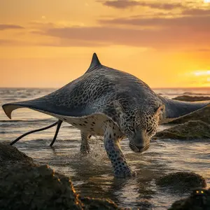 Leopard + Manta ray